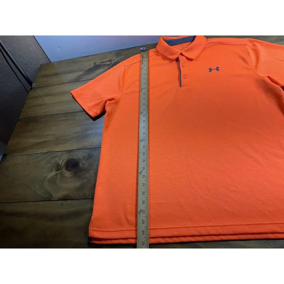 Under Armour Loose Fit Men's Neon Orange Polo Size XL - Picture 5 of 8